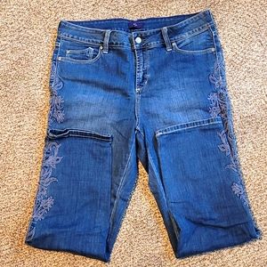 NYDJ Floral Embroidery Jeans